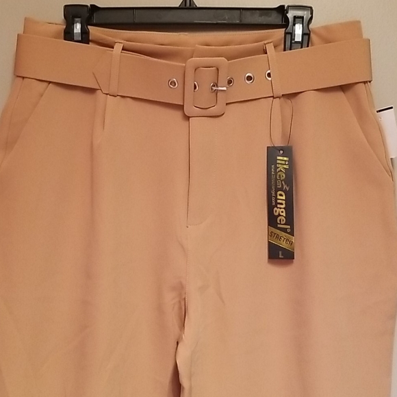 Tan belted dress pants - Picture 4 of 7